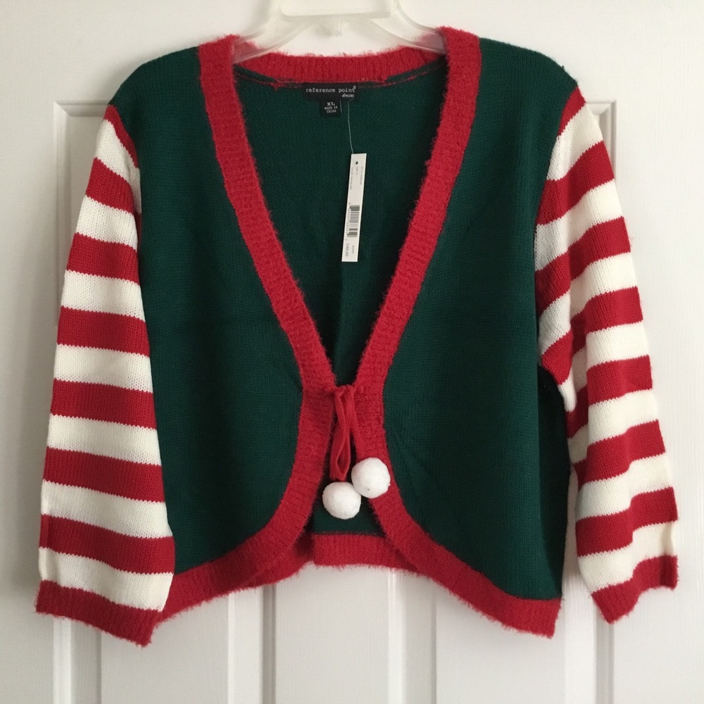 NWT REFERENCE POINT Christmas cardigan shrug XL